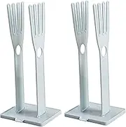 Dishes Drying Rack 2 Sets Kitchen Washing Glove Drying Rack with Towel Storage Hole and Drain Outlet Cleaning Glove Dryer with Detachable Base Glove Storage Stand for Kitchen Sink