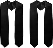 [Generic] 2 Pieces Unisex Satin Grad Stole, 150cm Long Satin Graduation Stole, Sublimation Hono-r Plain Grad Sash For Adult Academic Choral Church Ceremony Graduation Society