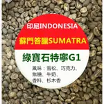 印尼 綠寶石曼特寧N SUMATRA LAKE TAWAR一公斤分裝包裝生豆