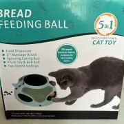 Bread Feeding Ball-2 Speed Food Depender, Spinning Catnip Ball- Cat 5 In 1 Toy