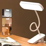 Necomi LED Desk Lamp with Clamp, 3 Color Modes Clip on Light, Eye Protect Book Bed Light, Touch Control Clip Lamp, can be Clamped/Hung/Stood for Home Book Bed and Computer