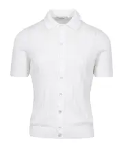 Button-down knit shirt 50,52 white