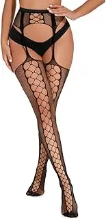 [Generic] Womens Fishnet Garter Stockings Suspender Thigh High Fishnet Tights Pantyhose