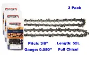 3pcs 14" Chainsaw Chain Blade Full Chisel 3/8 Pitch 0.050 Gauge 52DL For STIHL