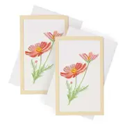 2x Boyle Quilled 12.5cm Handmade Framed Standing Greeting Card Gift Peachy Duo