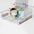 vidaXL Pull-Out Wire Baskets 2 pcs Silver 500 mm Kitchen Cabinets Stand White