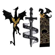 Black And Gold Dragon Bookmarks Cool Bookmarks For Men With Sun And Clouds