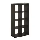 Furinno Cubicle Open Back Decorative Cube Storage Organizer, 8-Cube, Dark Oak -
