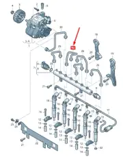 VOLKSWAGEN CRAFTER 2F MK1 Fuel Pressure Pipe 076130304 NEW GENUINE