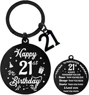 [Aurmonigo] Happy Birthday Gifts Keyring - Inspirational 13th 16th 17th 18th 21st Engraved Keychain for Boys and Girls, Keepsake Presents from Mum Dad