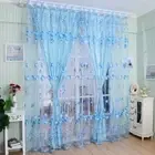 Room Home Decoration Bedroom Flower Sheer Curtains Tulle Window Drapes Curtain