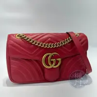 在飛比找蝦皮購物優惠-GUCCI 443497 紅MARMONT 26CM 精品包