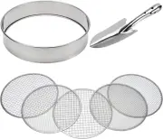 Soil Sieve Stainless Steel Riddle Sieve Set Garden Potting Sieve, 12" Diameter,