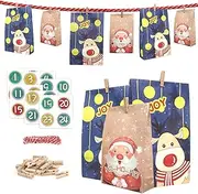 [ONEHAUS] Advent Calendar 2023, Advent Calendar for Filling, Large, Gift Paper Bags for Filling Yourself, Crafts, Penguin Advent Bags, Advent Calendar 2023, Children Fill Yourself