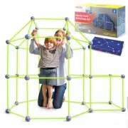 SYNCFUN Glow Fort Building Kit Indoor Outdoor for Kids, Glow in The Dark Crea...