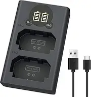LP NP-FZ100 Camera Battery Charger, Dual USB Charger with LCD Display, Compatible with Sony A7iii, A7iv, A7C, A6700, A6600, ZV-E1, ZV-E10ii, FX3, FX30, A9, Alpha 9S, A9S, A7R3, A7R4 Camera