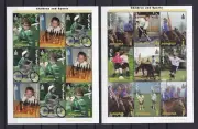 MONGOLIA 2001 , Chess, Schach, Sports, horses Mi 3324/3335 2 blocks MNH