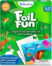 Skillmatics Foil Fun - Animals, No Mess Art for Kids, Travel Toys, Craft Kits, DIY Creative Activity, Gifts for Boys & Girls Ages 4, 5, 6, 7, 8, 9