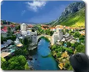 YENDOSTEEN Personalized Mouse Pad,Alpine Town Mountains Comfortable Mouse Mat for Gaming and Office 220x180x3 MM