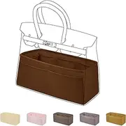 DGAZ Purse Organizer Silky Smooth Fits Birkin 20/25/30/35/40/45/50 Bags,Silk,Luxury Handbag Tote in Bag Shapers, Women(Gold color,BK30)