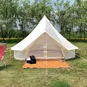Tents for Camping 4 Season Cotton Bell Glamping Tent Outdoor Family Camping Tent with Zipped Groundsheet Mesh Door for Camping Hunting Little Surprise