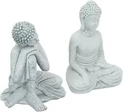 BESPORTBLE Elegant Buddha Statue Ornament 2 Pieces Garden Decor for Micro Landscape Outdoor Indoor Buddha Sculpture