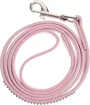 HOUDERCO Colorful Rhinestone Studded PU Leather Dog Leash for Training Walking Comfortable Flexible Pet Walking Leash for Dogs and Cats Pink