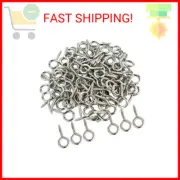 100pcs Small Screw Eye Shape Hanging Screw Hooks 1" Lag Thread Self-Tapping Eyeb