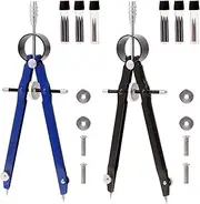 2pcs Compass for Geometry, Professional Drawing Compass，Metal Compass，Circle Compass Drawing Tool for Geometry, Math, Drafting, Drawing, Measuring, School & Office Supplies by