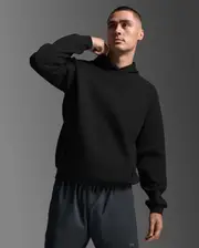 Motion Smooth Spacer Hoodie, 2XU, XL, Black/Black, Male