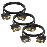 3 pcs 3ft SVGA VGA Cable Male to Male M/M Monitor Cord TV HDTV Full HD15 Laptop