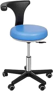 Rolling Stool Task Chair Dental Stool Dental Assistant Chair Height Adjustable Dentist Chair with Backrest for Office Kitchen Medical Dentist Shop Lab and Home