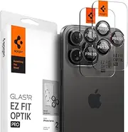 [Spigen] EZ Fit Optik Pro for iPhone 16 Pro/Max/15 Pro/15 Pro Max/14 Pro/14 Pro Max Camera Lens Protector, Easy Application Auto Alignment Installation Tray Tempered Glass [2-Pack] - L-Series