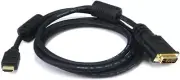 6 Feet Black 28AWG HDMI to DVI-D Dual Link M1-D (P&D) Ferrite cores video cable