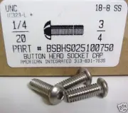1/4-20x3/4 Button Head Hex Socket Cap Screws Stainless Steel (15)