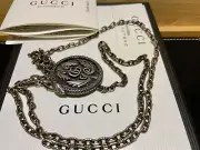 New GUCCI Garden GG Snake Marmont Pendant Necklace w/Solid 27” Chain 925 Silver