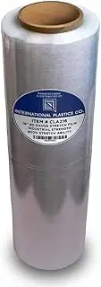 International Plastics Co. 18" Stretch Film/Wrap 1500 feet 7 Layers 80 Gauge Industrial Strength 800% Stretch 20 Microns Clear Cling Durable Adhering Packing Moving Heavy Duty Shrink Film (1 Pack)