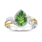 "Radiant Treasure" Helenite And Diamond Ring
