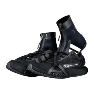 【Y-3 山本耀司】Y-3 RUNNER 4D IOW白字LOGO透氣網狀造型高低筒運動鞋(平輸品/黑)