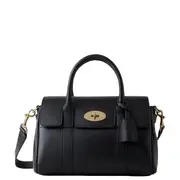 [Mulberry] Bayswater Satchel Black Small Classic Grain