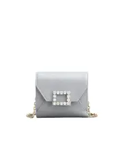 gem-embellished chain wallet One size grey