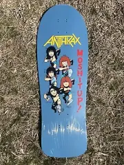 Brand-X Anthrax Blue Metallic Variant Rare Reissue Old School Skateboard Deck