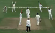 England batsman Dean Headley is out for 3 runs LBW to Paul Re- Old Cricket Photo