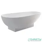 Fienza Lagoona Cast Stone Solid Surface Bath Matte White 1810 x 930mm White ST04