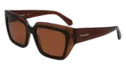 FERRAGAMO SF2002S 233 TRANSPARENT BROWN/BROWN 55/18/140 FEMALE Sunglasses