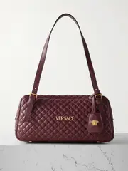 [Versace] Versace - Tag Quilted Leather Shoulder Bag - Burgundy - One size One size Burgundy