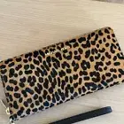 Michael Kors Avril Top Zip Satchel Black Brown leopard Calf Hair Wallet Option