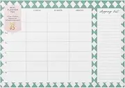 Busy B A4 Weekly Meal Planner & Shopping List Pad - Harlequin Design - Weekly Meal Planner with Tear-Off Shopping Lists & Magnetic Back Perfect for Planning Breakfast, Lunch, Dinner & Snacks