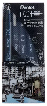 在飛比找誠品線上優惠-Pentel POINTLINER 5入代針筆套裝