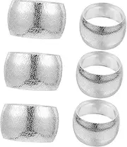 Gatuida 6pcs Silver Napkin Ring Napkin Rings Paper Napkin Holder Paper Napkin Wraps Thanksgiving Napkin Holders Napkin Holder for Dining Table European Style Stainless Steel Set Banquet